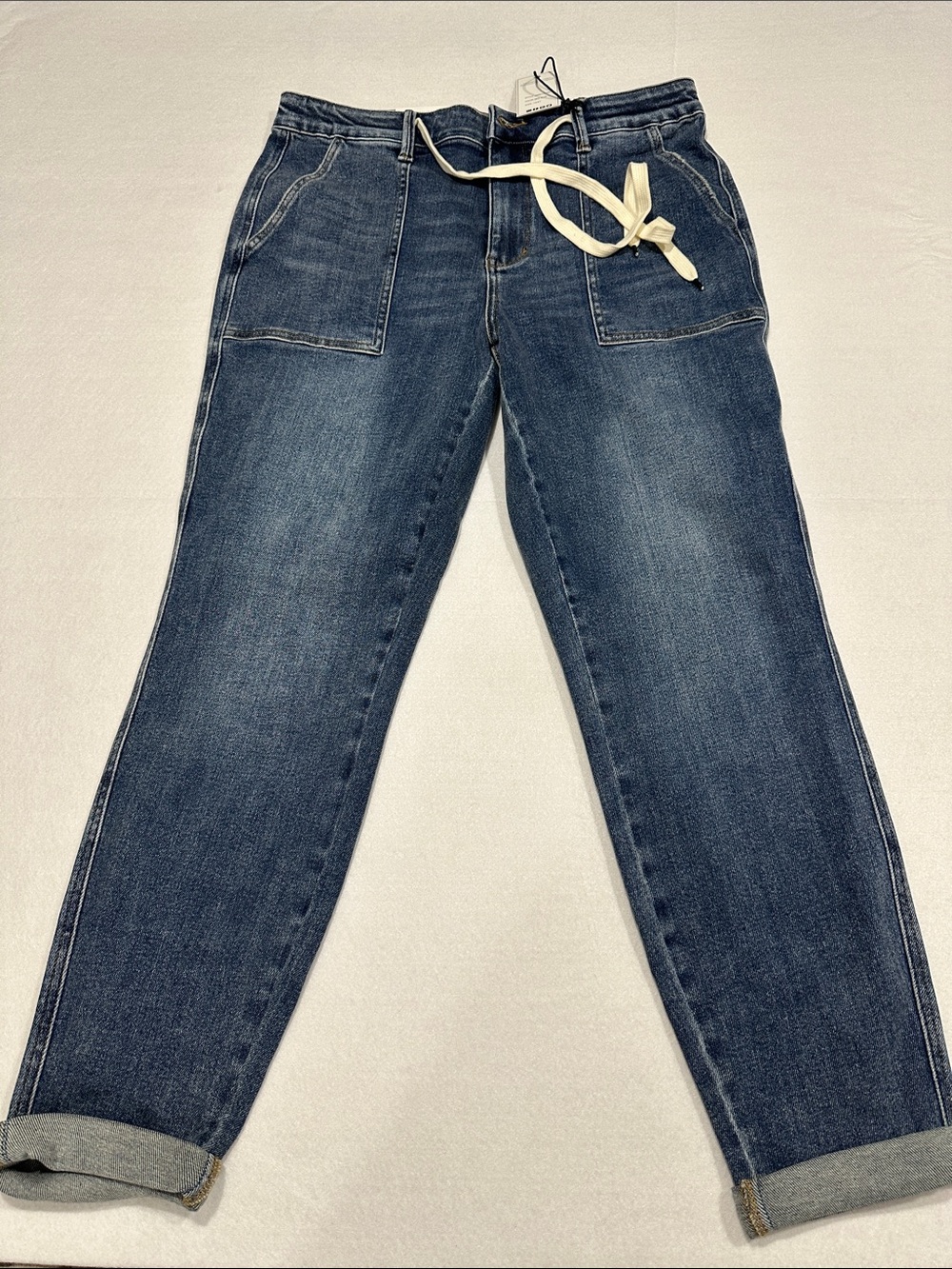 NWT Judy Blue Women’s Dark Blue Drawstring “Jogger” Jeans, Size 13/31